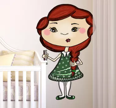 Vinilo infantil muñeca pelirroja - TenVinilo