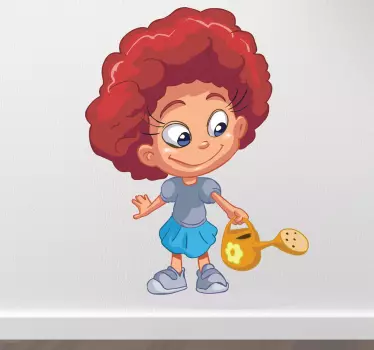 Vinilo infantil niña regadera - TenVinilo