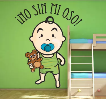 Vinilo infantil no sin mi oso - TenVinilo
