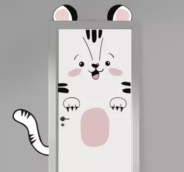 Vinilo infantil para puerta de tigre - TenVinilo