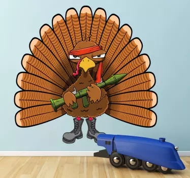 Vinilo infantil pavo real armado - TenVinilo