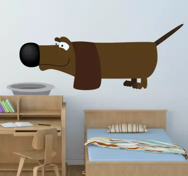 Vinilo infantil perro salchicha - TenVinilo