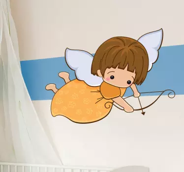 Vinilo infantil querubín con arco - TenVinilo