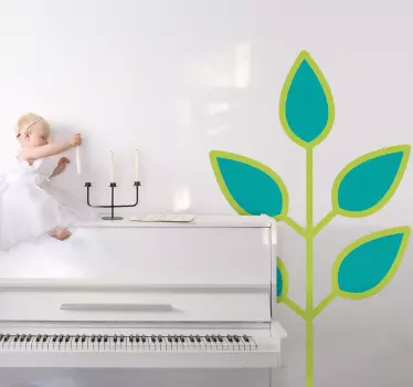 Vinilo infantil rama y hojas verdes - TenVinilo