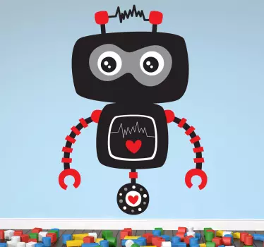 Vinilo infantil robot negro - TenVinilo