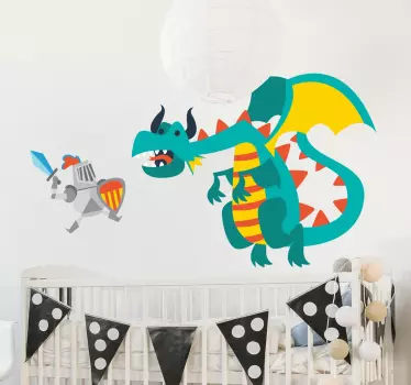 Vinilo infantil Sant Jordi i el drac - TenVinilo