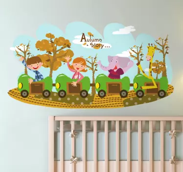 Vinilo infantil tren otoñal - TenVinilo