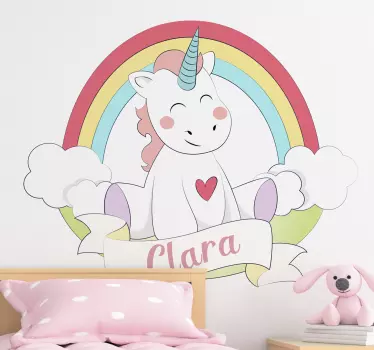 Vinilo cuento infantil Unicornio arco iris - TenVinilo