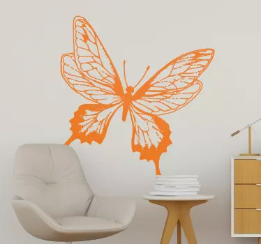 Vinilo pared Ilustración Mariposa - TenVinilo