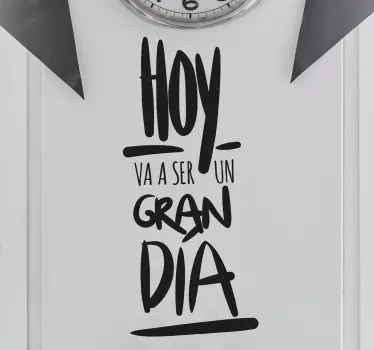 Vinilo para pared living texto gran día - TenVinilo