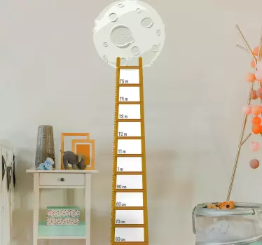 Vinilo medidor infantil escaleras a la luna - TenVinilo