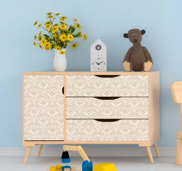 Vinilo mueble Antiguo patrón beige claro - TenVinilo