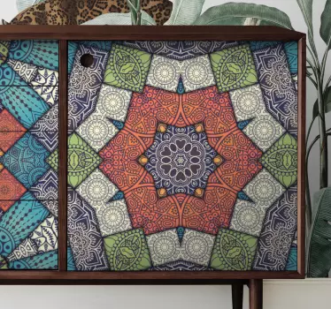 Vinilo mueble Azulejos de colores como decoración cuadrada - TenVinilo