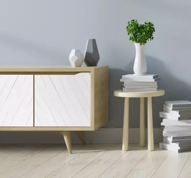 Vinilo mueble Madera blanca diagonal - TenVinilo