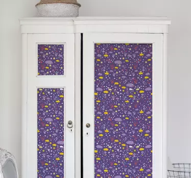 Vinilo adhesivo para muebles de estrellas y nubes - TenVinilo