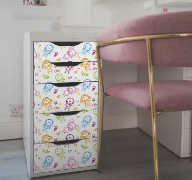 Vinilo muebles infantiles niños felices - TenVinilo