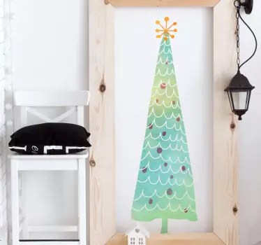 Vinilo Navidad abeto de colores - TenVinilo