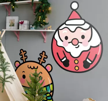 Vinilos navideño Papá Noel original y reno - TenVinilo