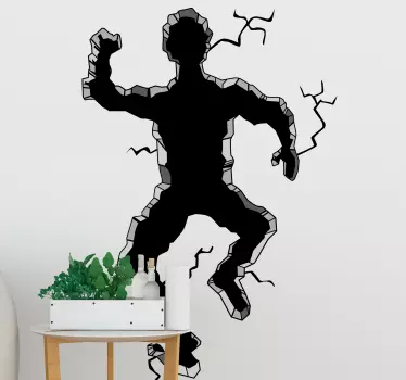 Vinilo pared agujero en forma de hombre - TenVinilo