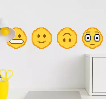 Vinilo pared emoji pixel art - TenVinilo