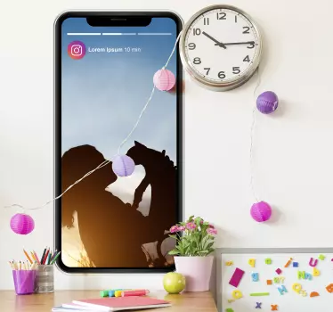 Vinilo pared Instagram Stories con foto - TenVinilo