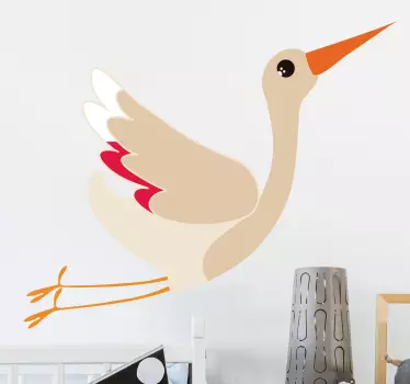 Vinilo pared Cigüeña volando - TenVinilo
