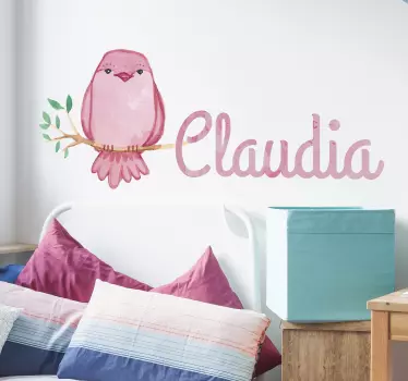 Vinilo pájaro dibujo infantil personalizable - TenVinilo