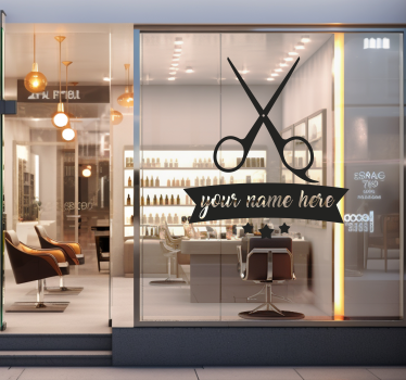 Vinilo escaparate salón de peluquería personalizado - TenVinilo