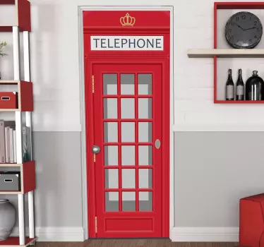 Vinilo para puerta cabina de Londres - TenVinilo