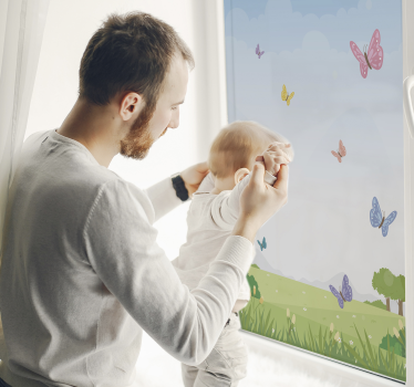 Vinilo para ventana infantil de mariposas - TenVinilo