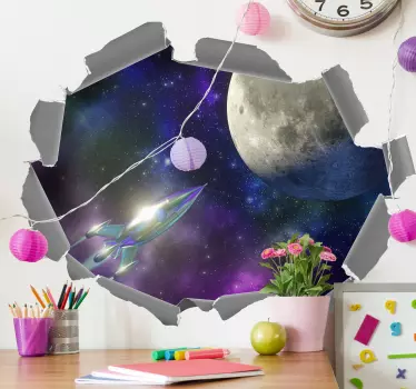 Vinilo pared 3d efecto óptico noche estrellada - TenVinilo
