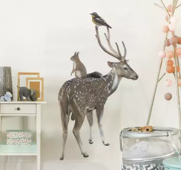Vinilo pared animales realistas estilo nórdico - TenVinilo
