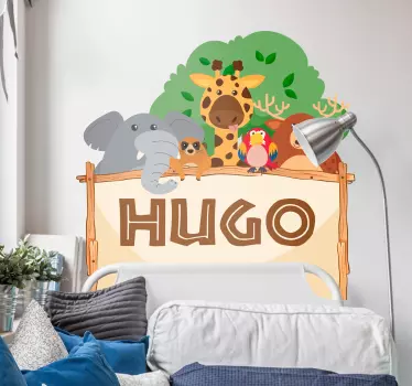 Vinilo cabecero jungla personalizable - TenVinilo