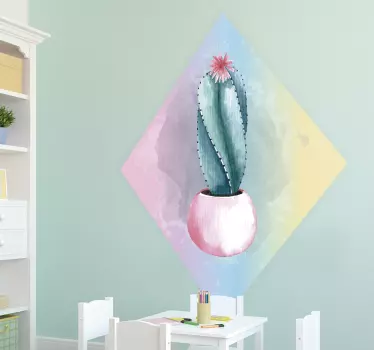 Vinilo habitación infantil cactus acuarela - TenVinilo