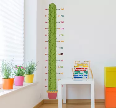 Vinilo infantil medidor flor cactus - TenVinilo