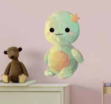 Vinilo habitación infantil Dibujo bebé tortuga - TenVinilo