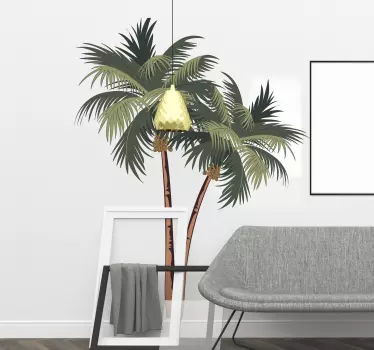 Vinilo para salón dibujo palmeras - TenVinilo