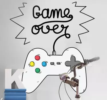 Vinilo gamer para pared juveniles game over - TenVinilo