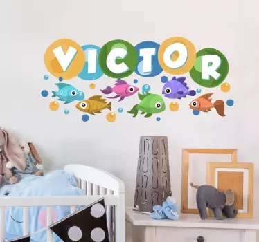 Vinilo habitación infantil peces de agua fría - TenVinilo