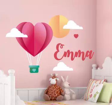 Vinilo ilustración personalizable infantil globo - TenVinilo