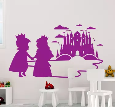 Vinilo pared princesas de cuentos de hadas - TenVinilo