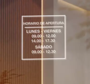 Vinilo personalizable horario tienda - TenVinilo