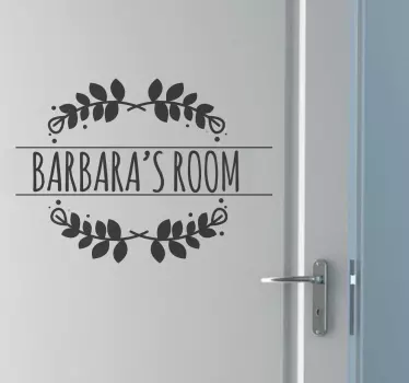 Vinilo para puerta personalizado con nombre - TenVinilo