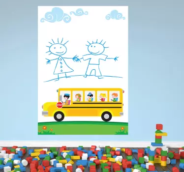 Vinilo pizarra vileda excursión infantil - TenVinilo