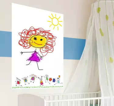 Vinilo pizarra vileda niños al cole - TenVinilo