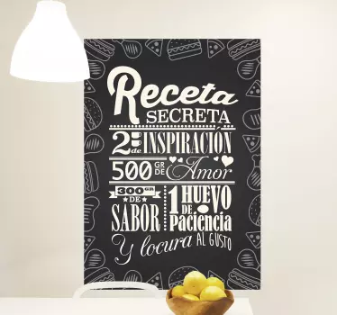 Vinilo receta cocina con valores  - TenVinilo