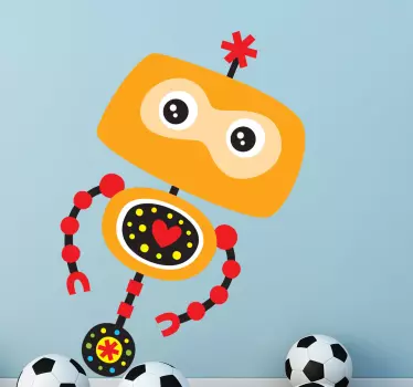 Vinilo infantil decorativo robot amarillo - TenVinilo