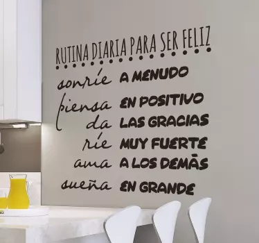 Vinilo para pared living frases para sonreír - TenVinilo