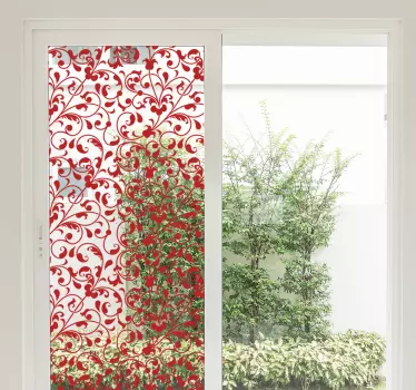 Adhesivo para vidrio ventana flor enredadera - TenVinilo