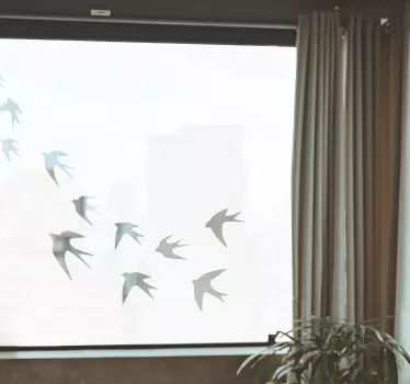 Vinilo para cristal ventana lámina de pájaros volando - TenVinilo